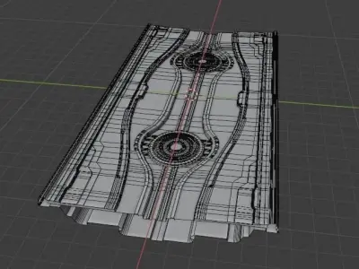 Sci-fi Walkway Path 3D model