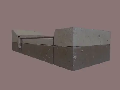 Simple Low-Poly Sci-Fi Bed Low-poly 3D model