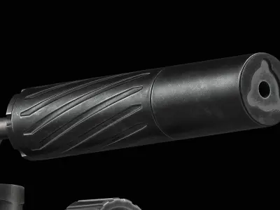  Banish 223 Suppressor Low-poly 3D model