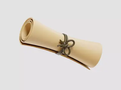 Paper Scroll Low-poly 3D model