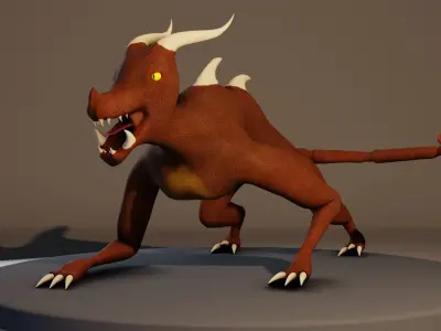Quadruped Creature Low-poly 3D model