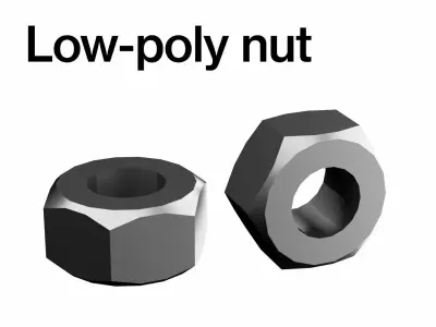 Low-poly Unwrapped Nut Low-poly 3D model