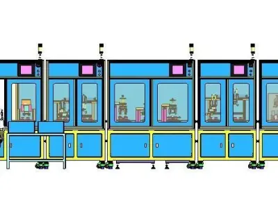 Fully automatic bulb assembly production line 3D model