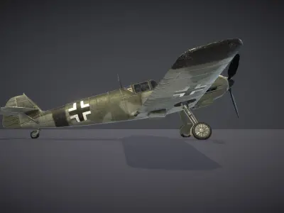Messerschmitt BF109E Low-poly 3D model
