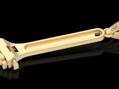 Wrench pendant silver gold printable jewelry 3D model 3D print model