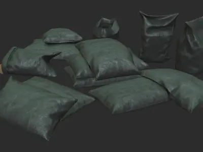 Military Sand Bags Assets 01 Low-poly 3D model