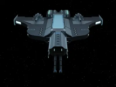 Meteorite The Cutting-Edge Space Fighter - Game Ready Low-poly 3D model
