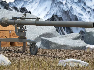  M40 Weapon Recoilless Rifle Deployed Green 