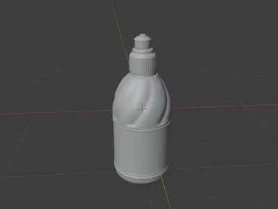 bottle model orange with label 3D model