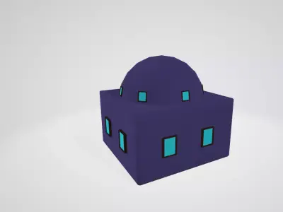 Greek House Low Poly Low-poly 3D model