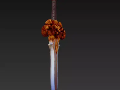 Lion Fang Dagger - Ornate Fantasy Short Blade Sculpture 3D model