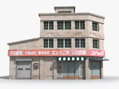 Japanese House x17 Low-poly 3D model purchase