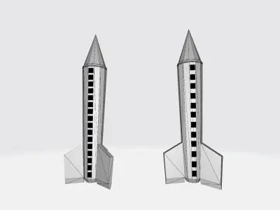 Low poly Nuke Missile for world  Free low-poly 3D model