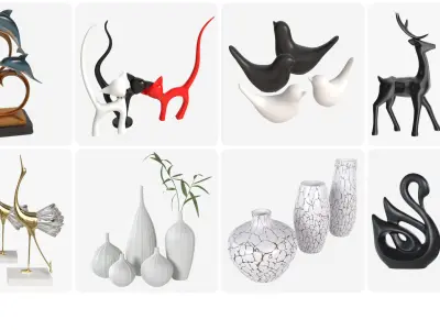 Decorations for desk and shelves 3D model