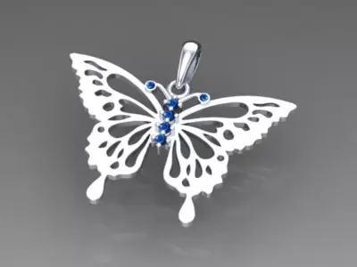 butterfly pendant 3D print model