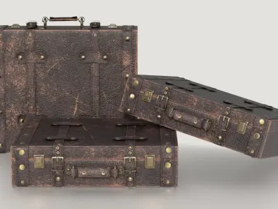 Vintage Suitcase  Low-poly 3D model