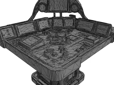 SciFi Futuristic Command Control Console Low-poly 3D model