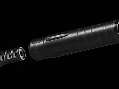 Gemtech Series Neutron 7x62 cal 300 Low-poly 3D model