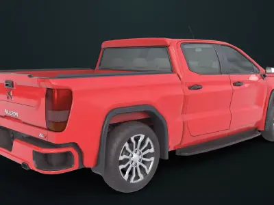 Generic Pickup Truck 02 Red All PBR Unity UE Textures Low-poly 3D model