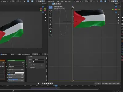 Animated Palestine Flags 3D model