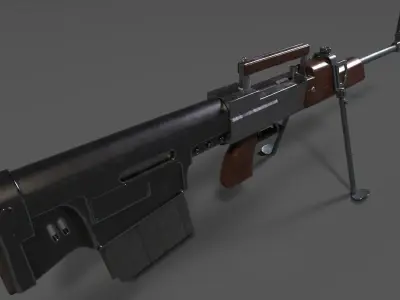 Special Purpose Individual Weapon  1963 Battle Rifle Prototype   Low-poly 3D model