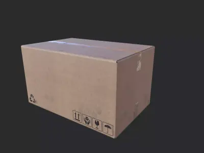 Cardboard Box 02 Low-poly 3D model