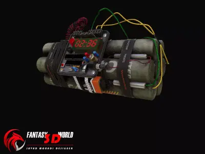 C4 Bomb Timer Low-poly 3D model