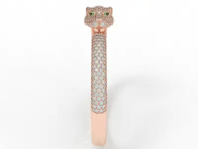 Antique Panther Head Diamond Bracelet  3D print model