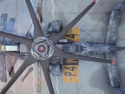 Sci-fi Helicopter Low-poly 3D model by sasa-chirileac