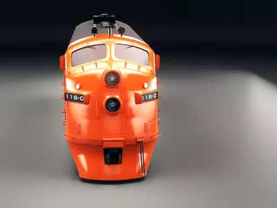 Vintage EMD F7 Diesel Locomotive - Low Poly PBR Game-Ready Low-poly 3D model purchase