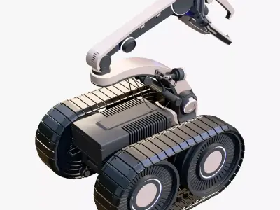 Tracked Mobile Platform with Robot Arm Gripper M1 3D model