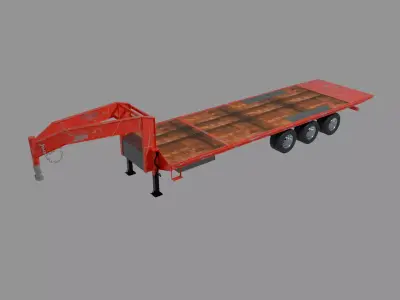 Gooseneck Trailer Low-poly 3D model