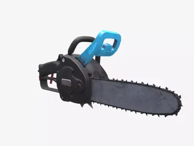 Chainsaw Low-poly 3D model 5