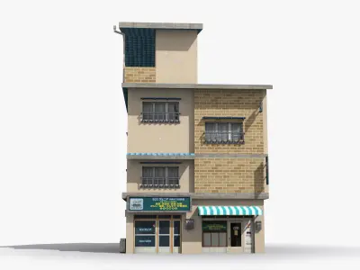 Japanese House x8 Low-poly 3D model
