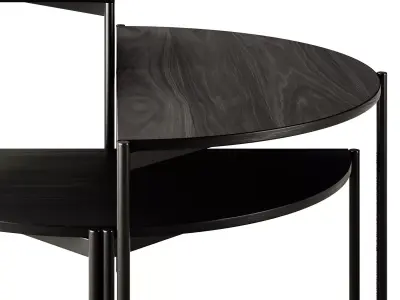 Ligne Roset QUADRAN Walnut Coffee Table 3D model