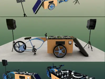 portable music sistem - dj bike Free 3D model