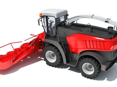 Red Combine Harvester 3D model