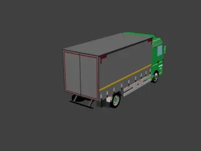 Box truck lowpoly Low-poly 3D model