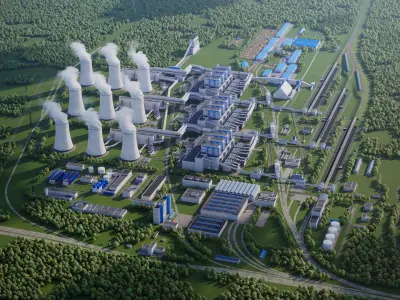 Power plant detailed 3D model purchase