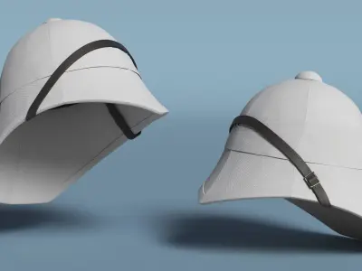 Empire Infantry Pith Helmet White 3D model