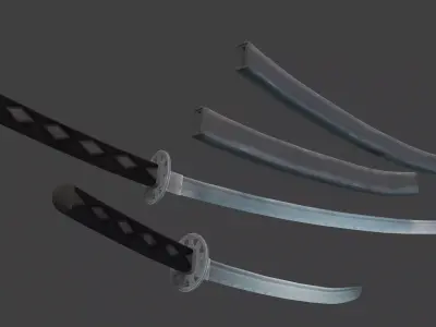 Samurai Swords Low-poly 3D model