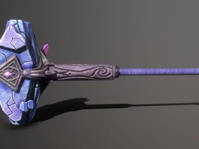crystal hammer Low-poly 3D model