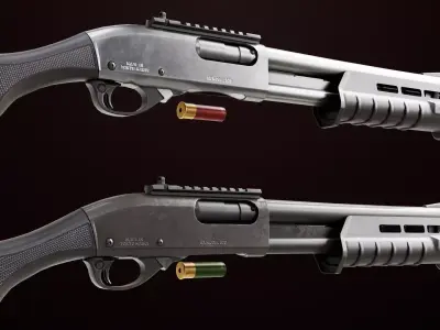 Shotgun Small Collection All PBR Unity UE Textures Included 3D Model Pack