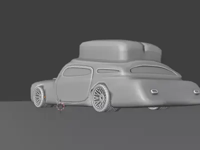 Stylized Vintage Car 3D Model  Cartoon Retro Vehicle  Low Poly  Free 3D model