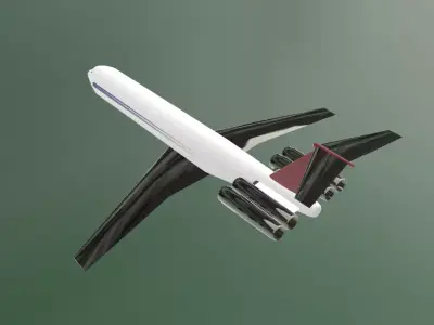 Fictional Quad Rear Engine Jetliner VC10 1100 series Inspired  3D model