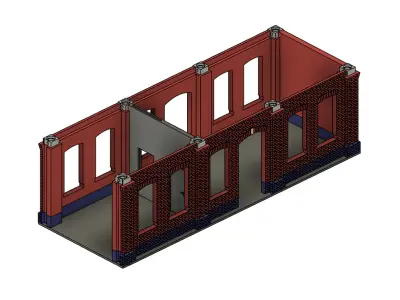 Model Railway Island Platform Building V2 3D print model
