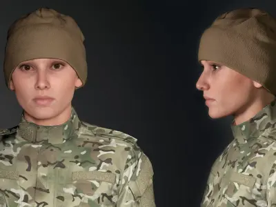 Tactical Beanie Fleece Watch Cap  Low-poly 3D model