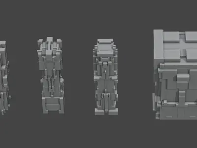 04 Futuristic Sci-Fi Skyscrapers Free 3D model