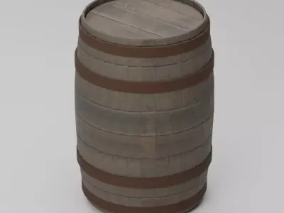 3D Wooden Barrel 3D model purchase