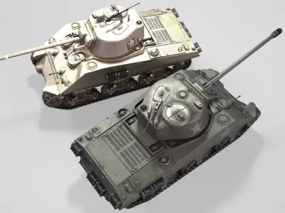 M4Sherman tank Low-poly 3D model